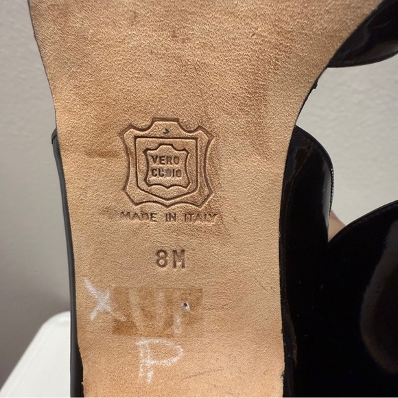 Silvia Fiorentina Low Heel Pumps Shoes Size 8 Black Patent Leather - Picture 6 of 10